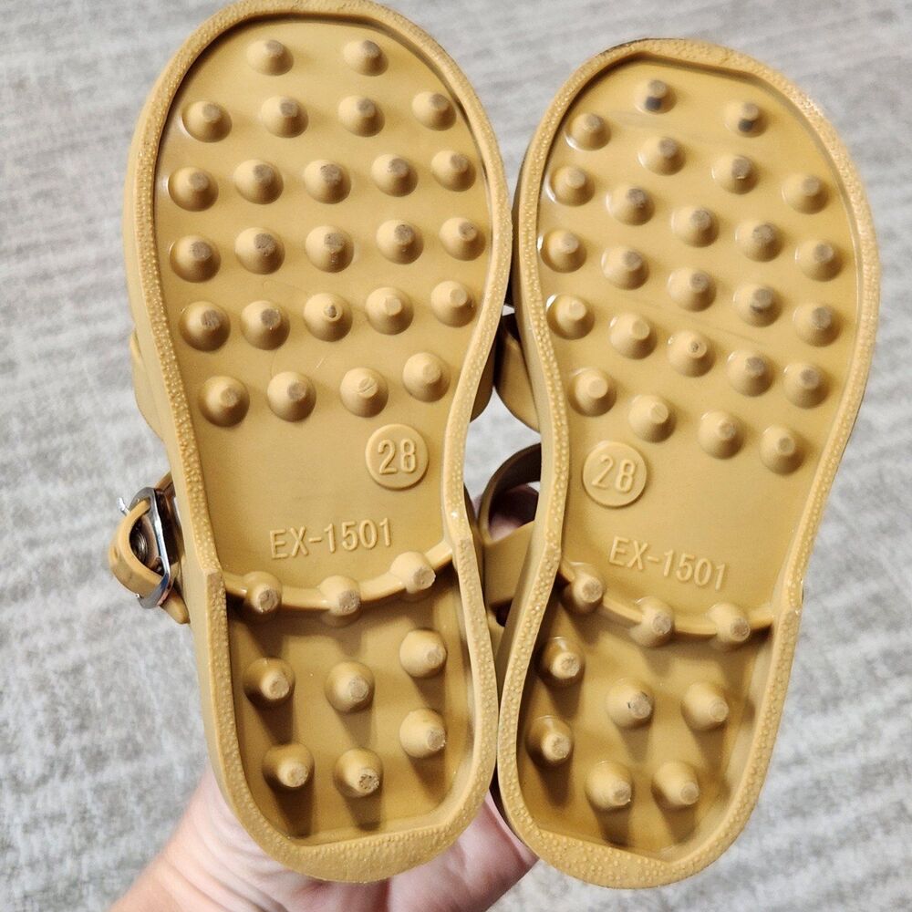 Scallywag Baby boy girl beige gold fisherman sandals size 28 EU 10/11 child - Picture 10 of 10